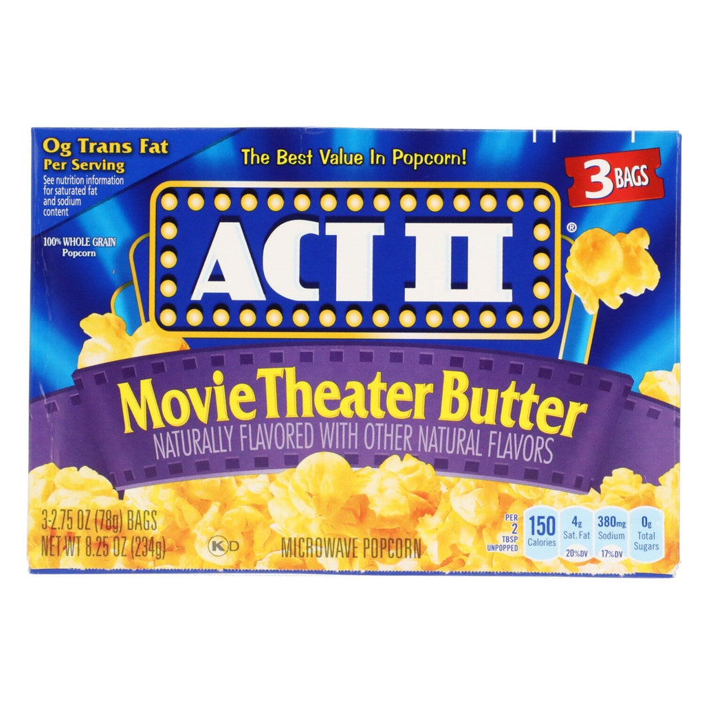 Act II Movie Theater Butter Microwave Popcorn, 3-pk. Boxes