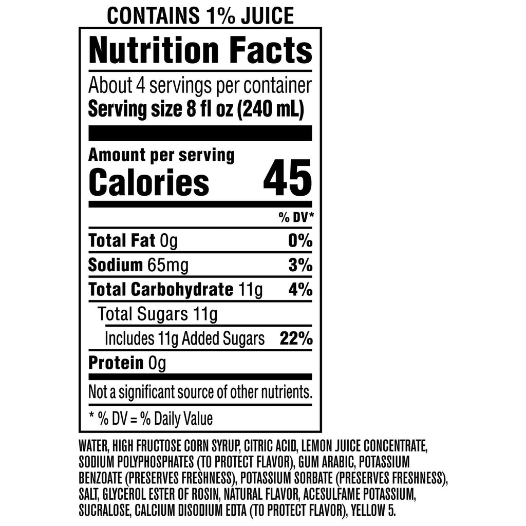 Brisk Lemonade Juice Drink 1-Litre, 1-ct.
