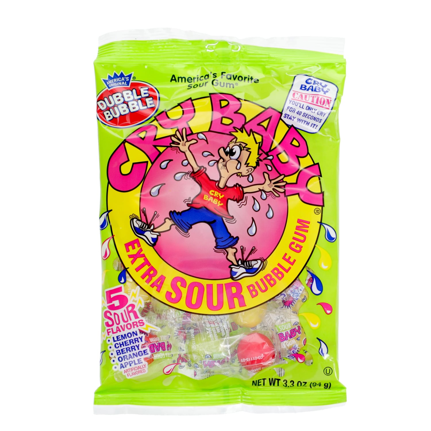 Dubble Bubble Cry Baby Extra-Sour Bubble Gum-Flavored Candies, 3.3-oz.