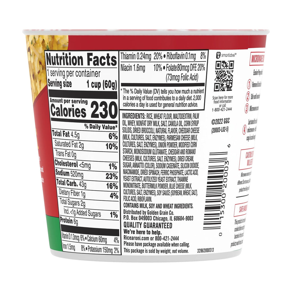Rice A Roni Cheddar Broccoli Microwave Cup, 2.11 oz.