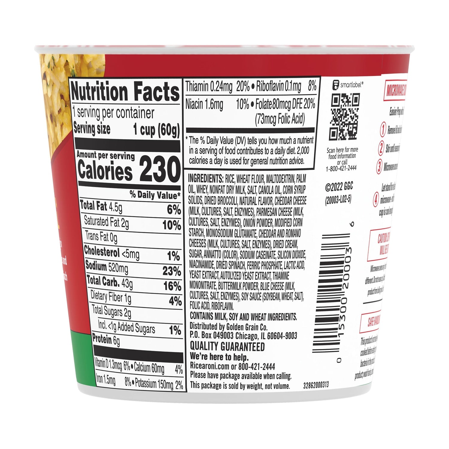 Rice A Roni Cheddar Broccoli Microwave Cup, 2.11 oz.