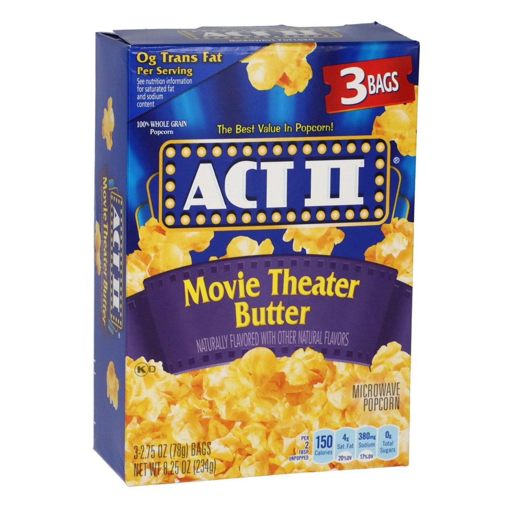 Act II Movie Theater Butter Microwave Popcorn, 3-pk. Boxes