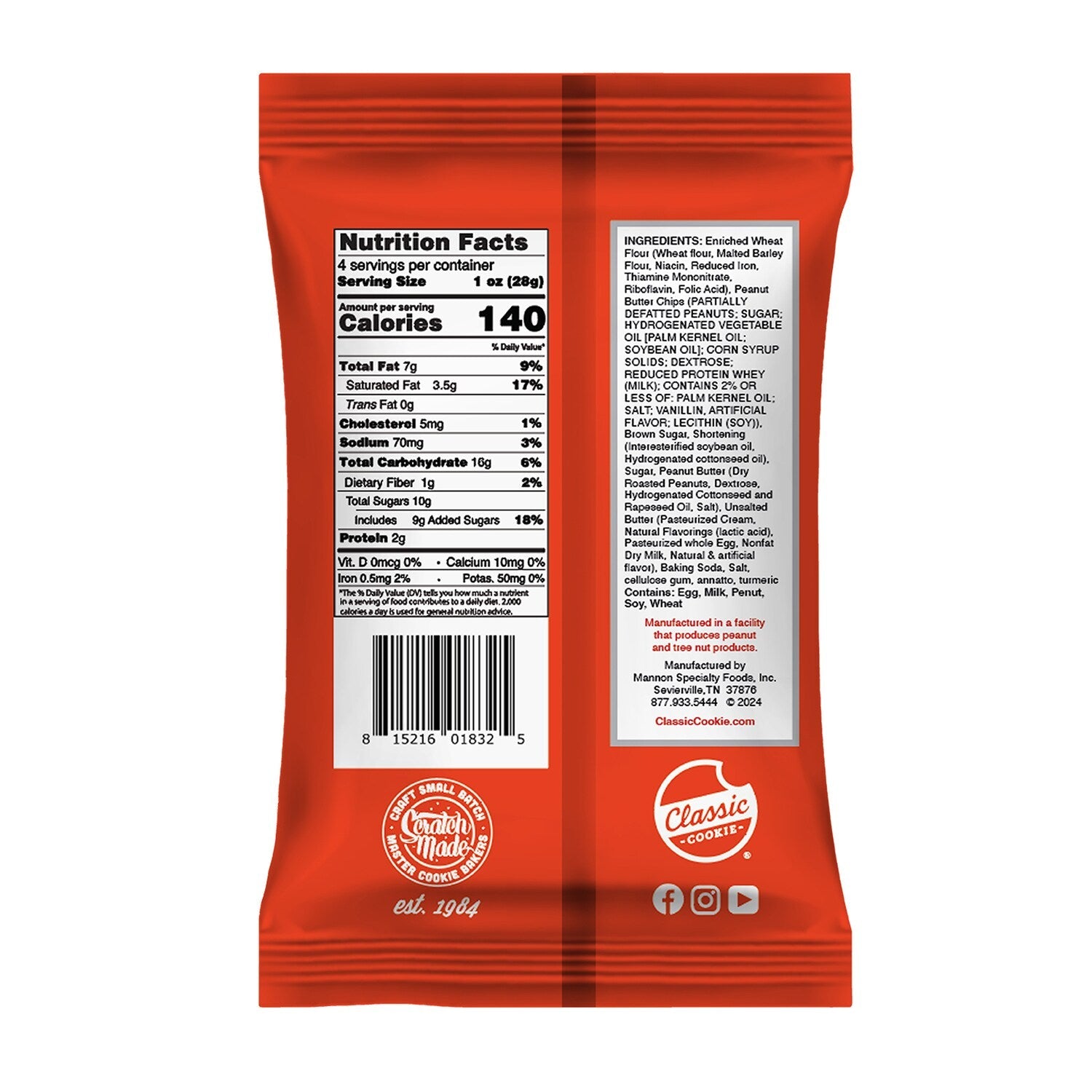 Classic Cookies Mini Cookies - Peanut Butter, 4-oz. Bags