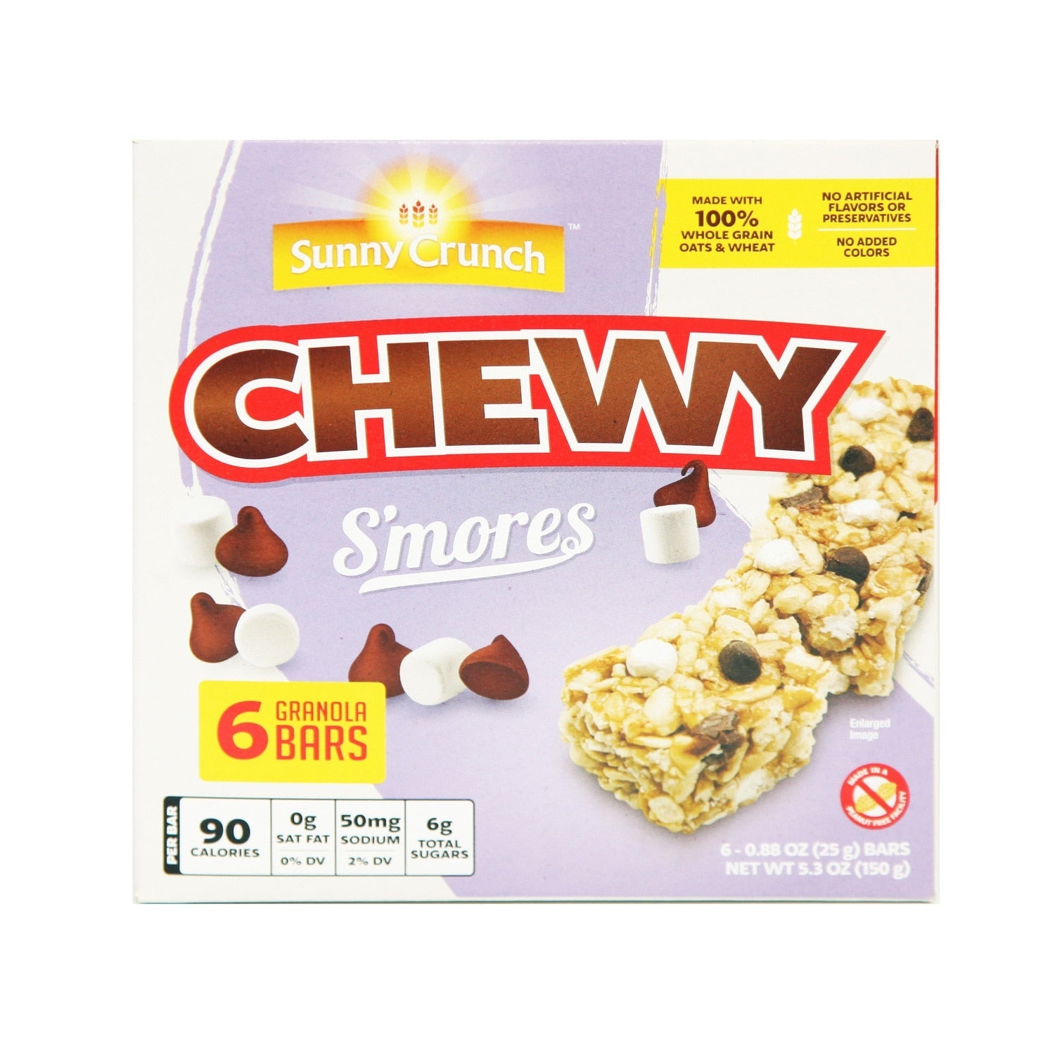 Sunny Crunch Chewy Smores Granola Bars, 6-pc Pack.