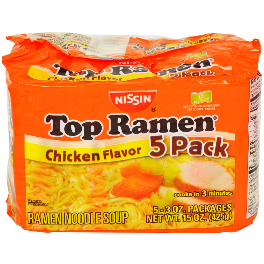 Nissin Top Ramen Chicken-Flavored Noodle Soup, 5-ct. Packs