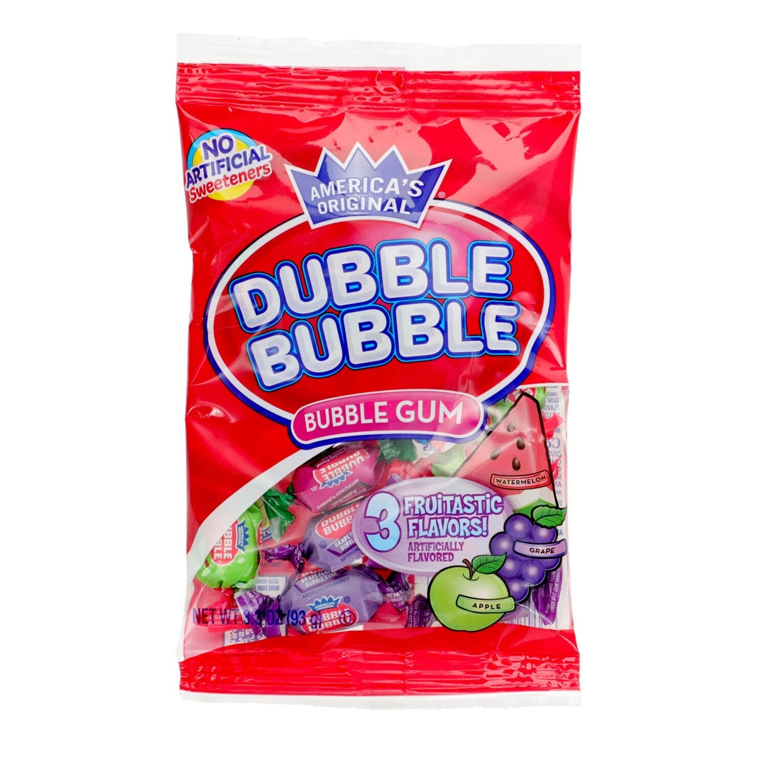 Dubble Bubble Assorted 3-Flavored Bubble Gum Candies, 3.3-oz.