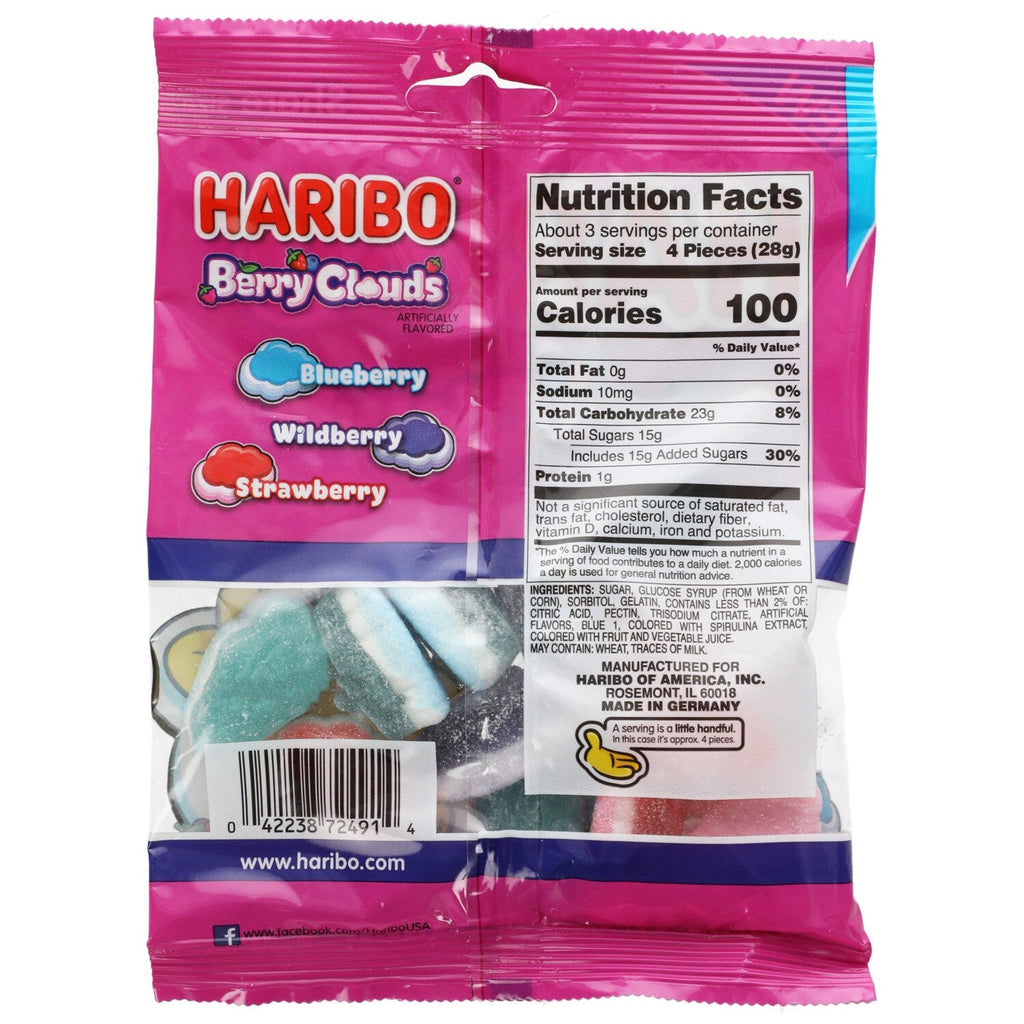 Haribo Berry Clouds Gummi Candies, 3.1-oz.
