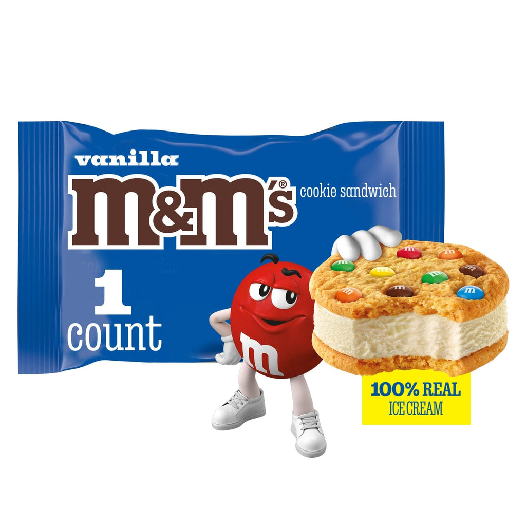Mars M&amp;M'S Vanilla Ice Cream Cookie Sandwich Reduced Fat Vanilla Ice Cream Dessert Cookie Sandwich, 4 Oz