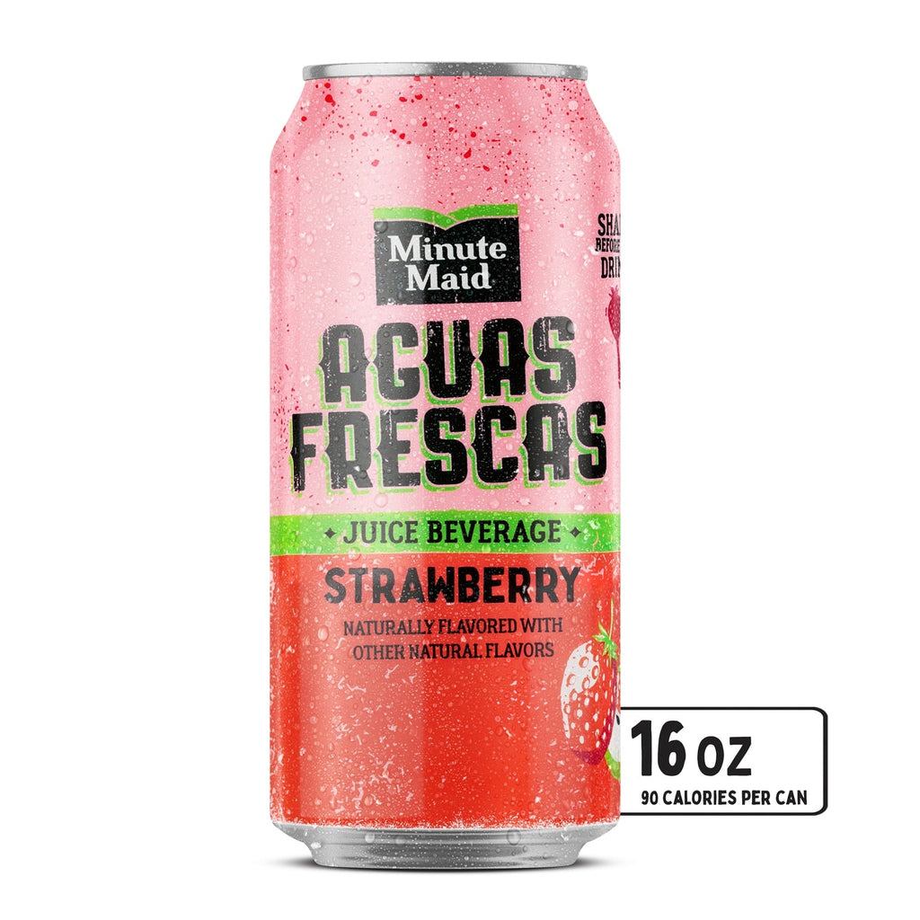 Minute Maid Aguas Frescas Strawberry Juice Drink Can, 16 fl oz