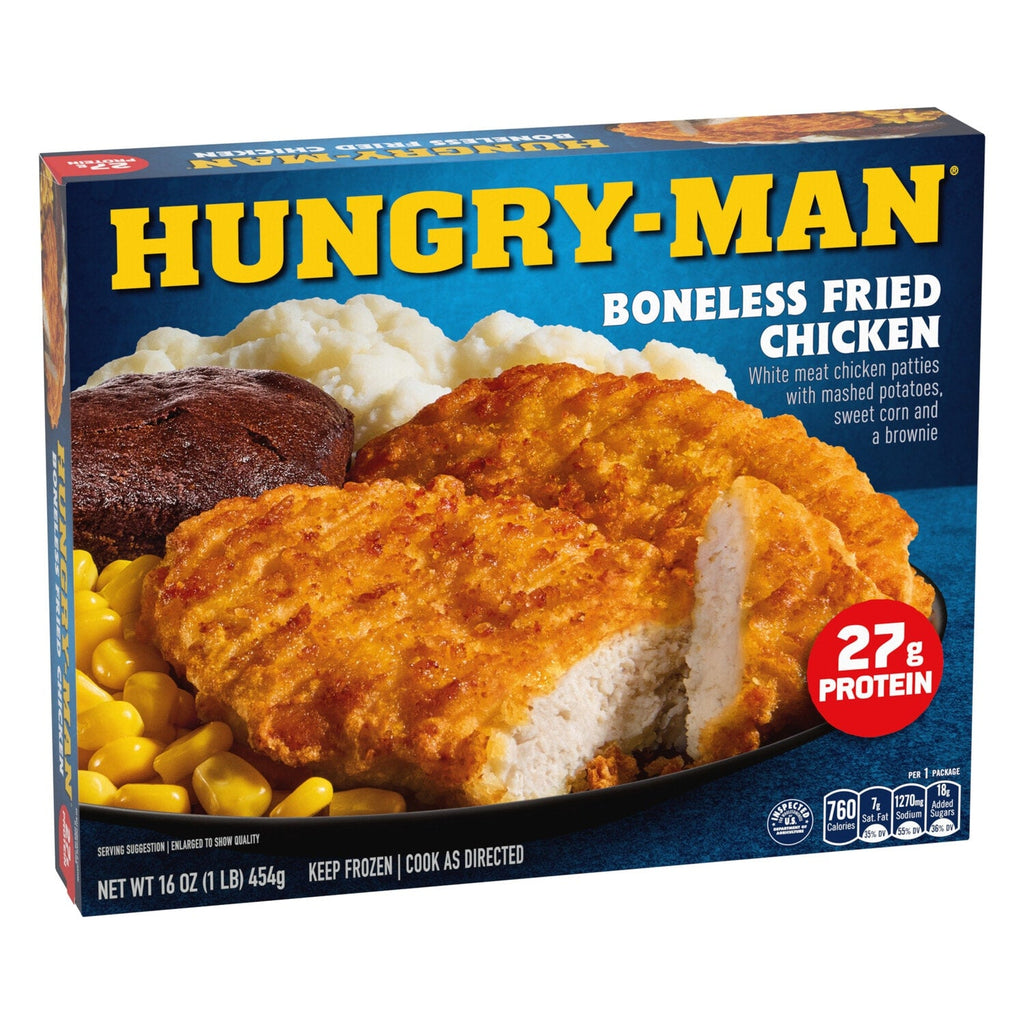 Hungry-Man Boneless Fried Chicken, 27g Protein Per Serving, Frozen Meal, 16 oz