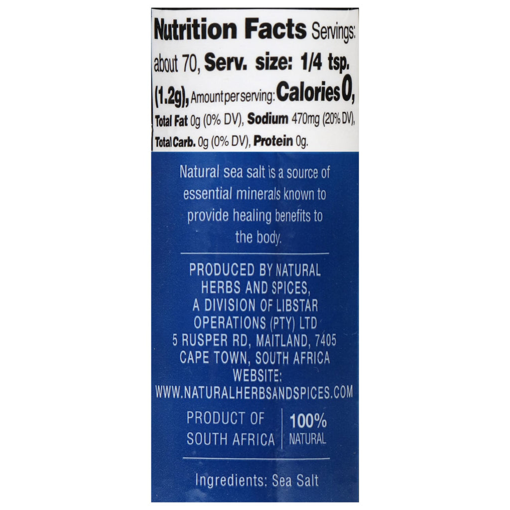 Natural Sea Salt Grinders, 3.1 oz.