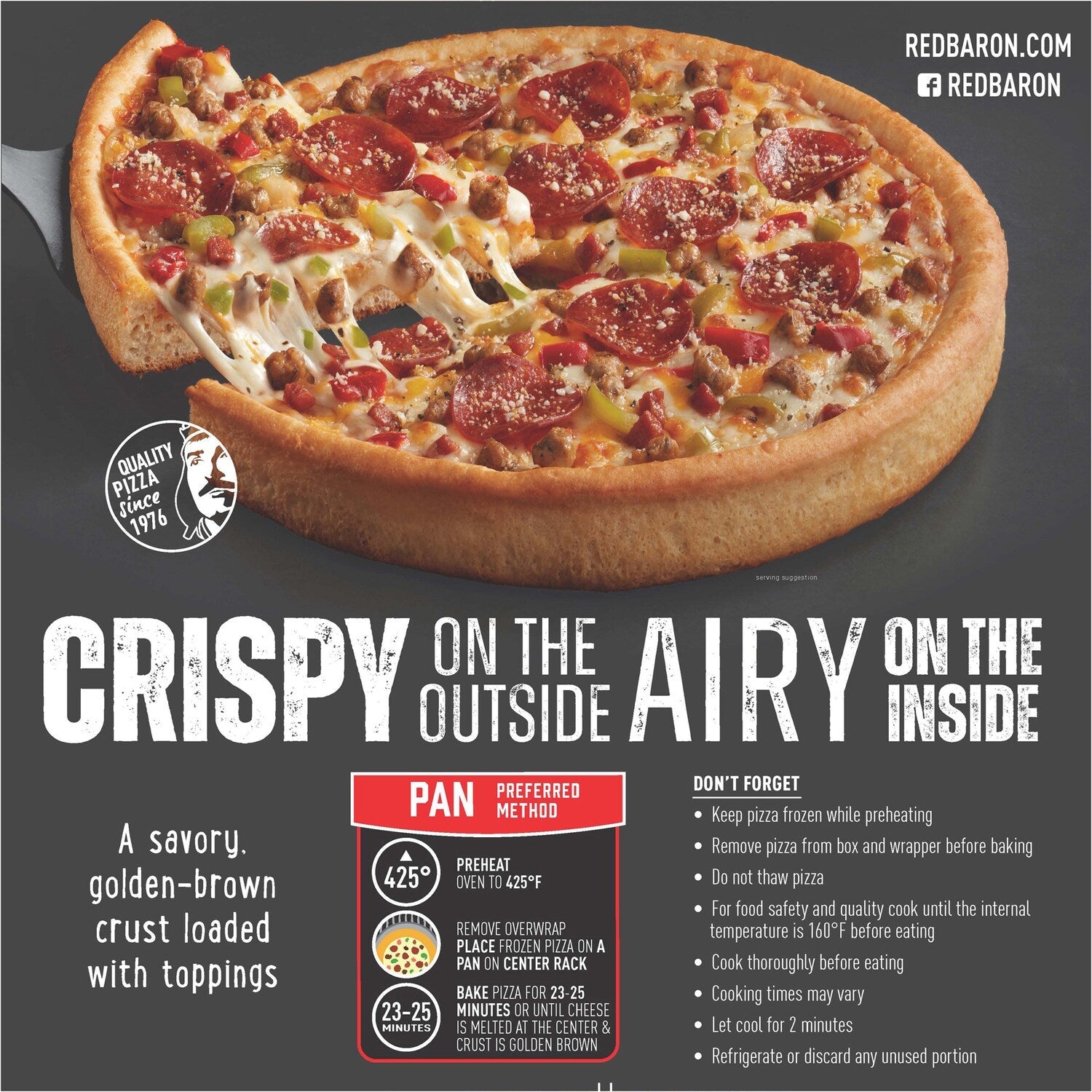 Red Baron Fully Loaded Supreme Original Crust Frozen Pizza, 1 lb.