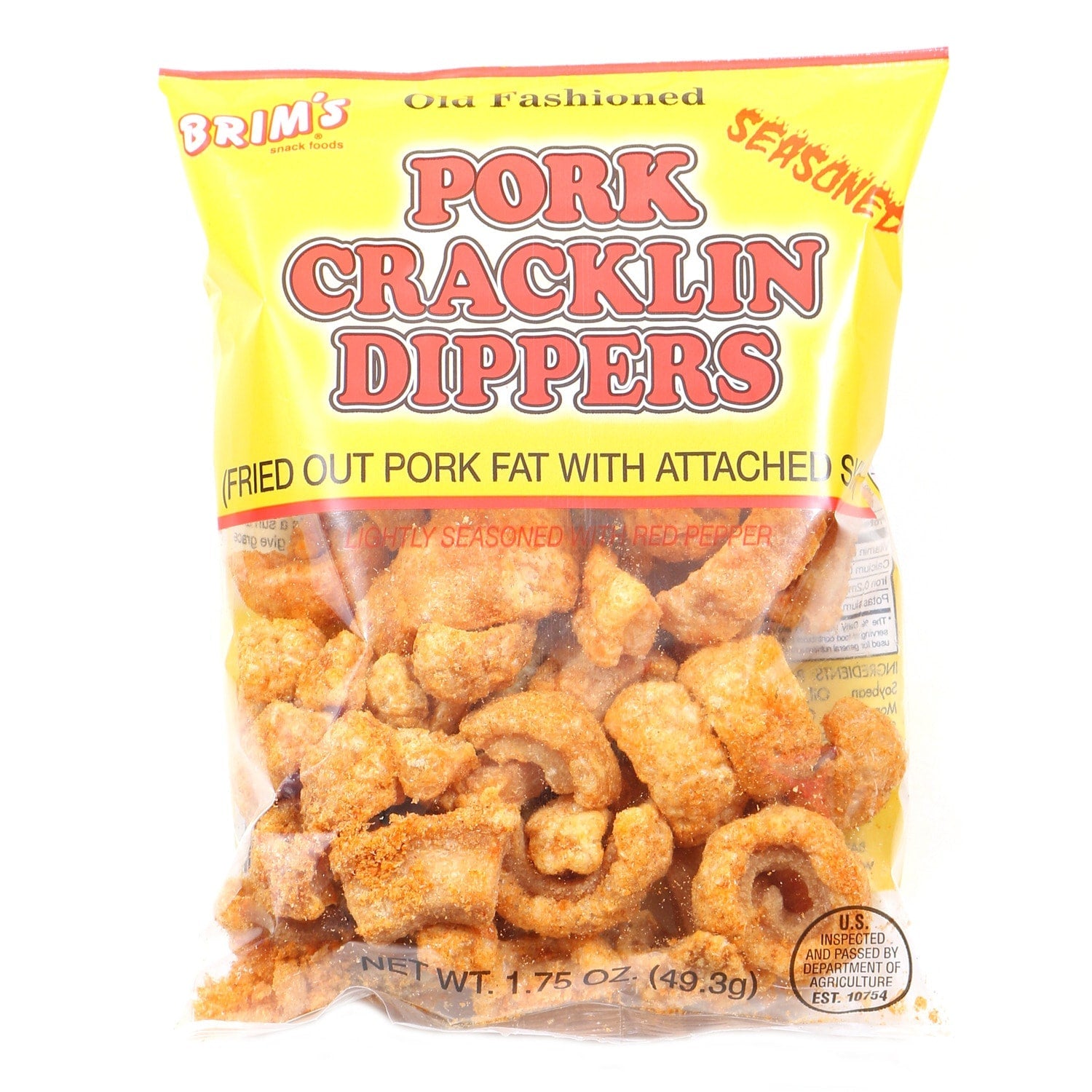 Brim's Seasoned Pork Cracklin Dippers, 1.75-oz. Bags
