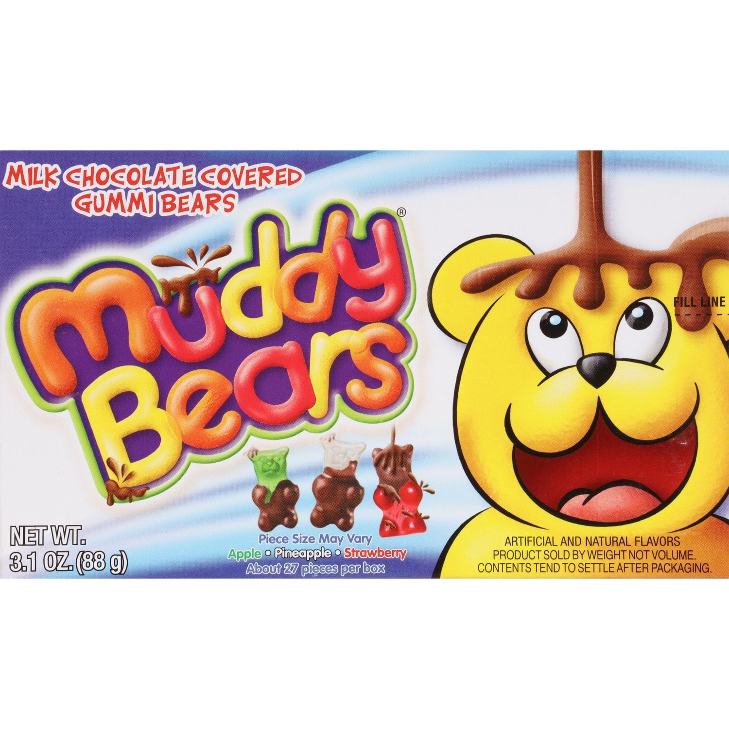 Muddy Bears Milk Chocolate Covered Gummi Bears, Assorted Flavors, 1-ct.