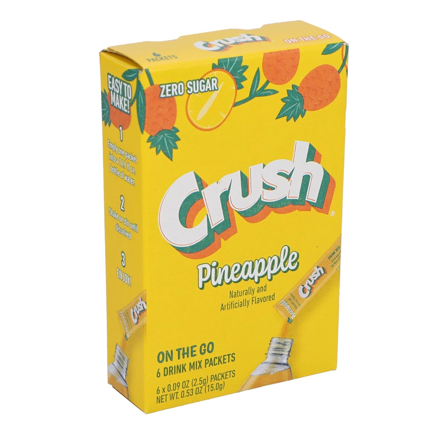 Crush Zero Sugar Pineapple Flavored Drink Mix, 6-pc Pack.