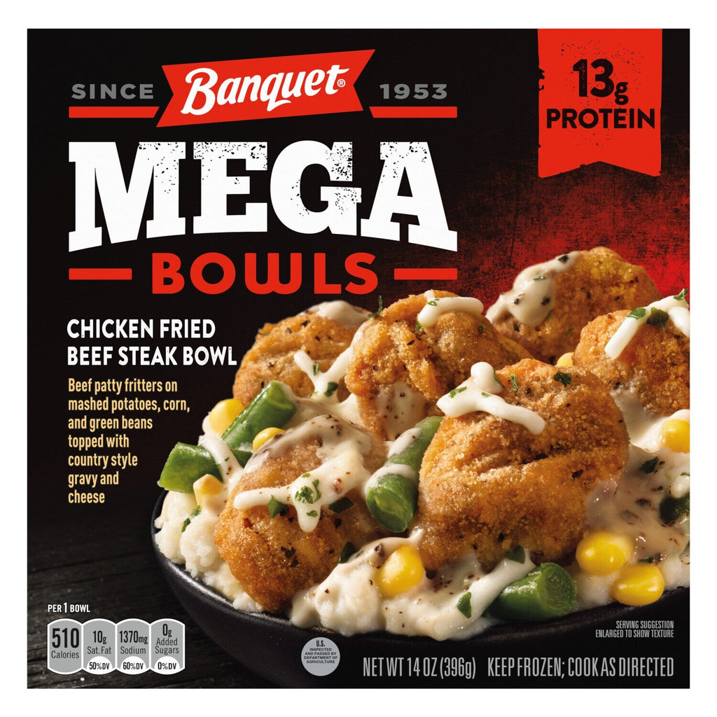 Banquet MEGA Bowls Chicken Fried Beef Steak Bowl, 1-ct.