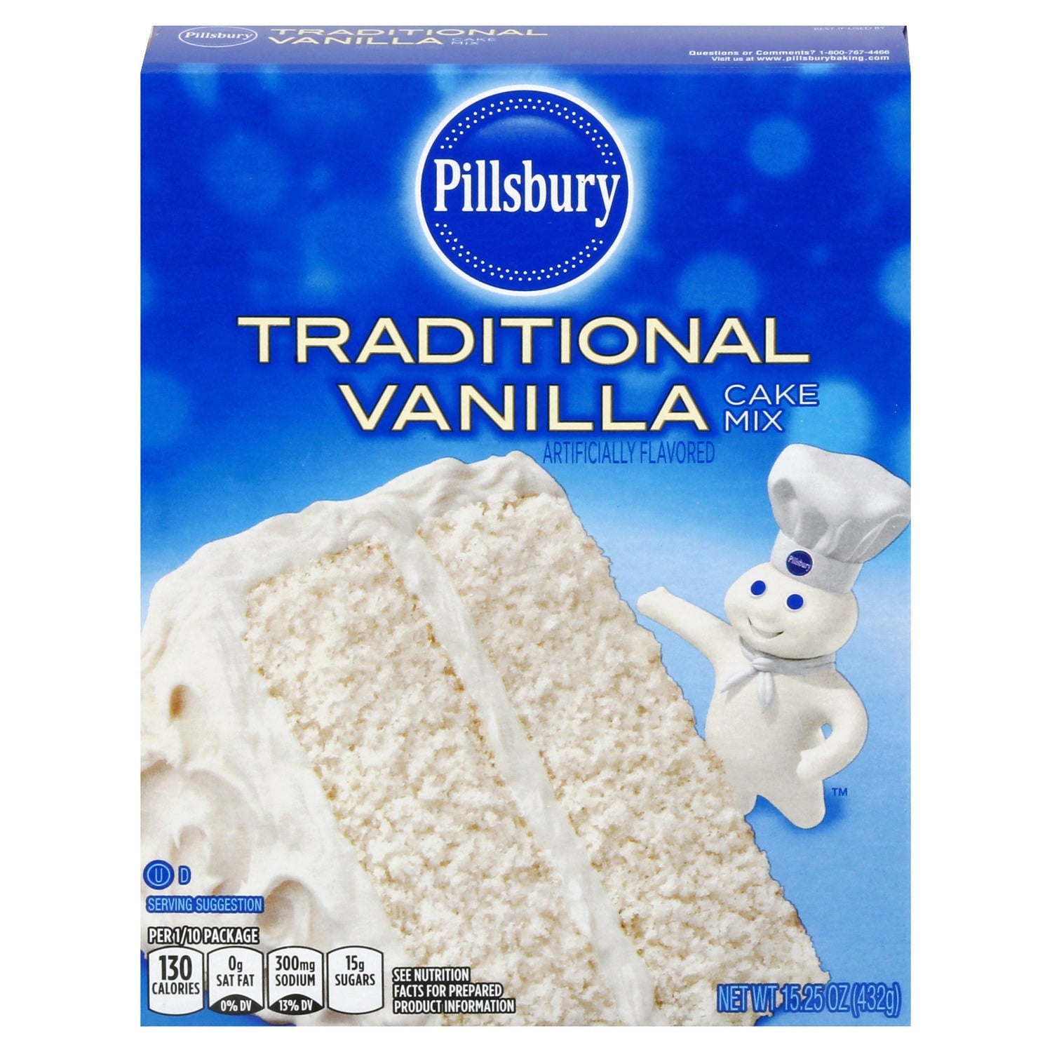 Pillsbury Traditional Vanilla Cake Mix, 15.25-oz