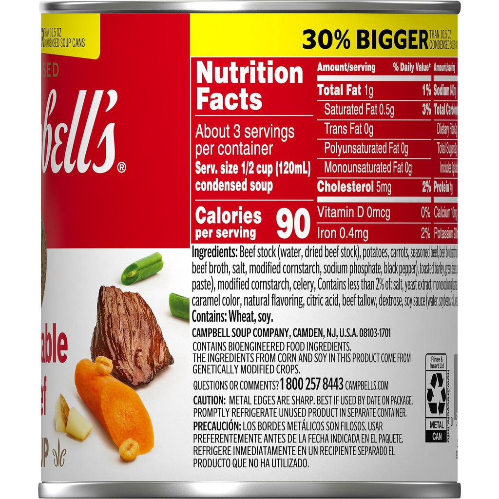 Campbell'sÂ® Condensed Vegetable Beef Soup, 13.8 oz Can