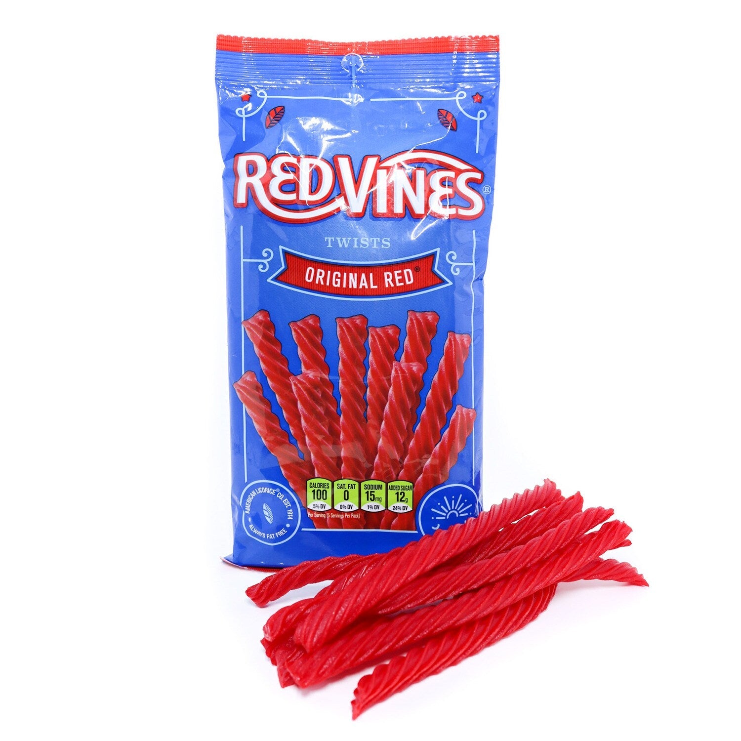 Red Vines Original Red Licorice Twists Candy, 5.5-oz. Bag