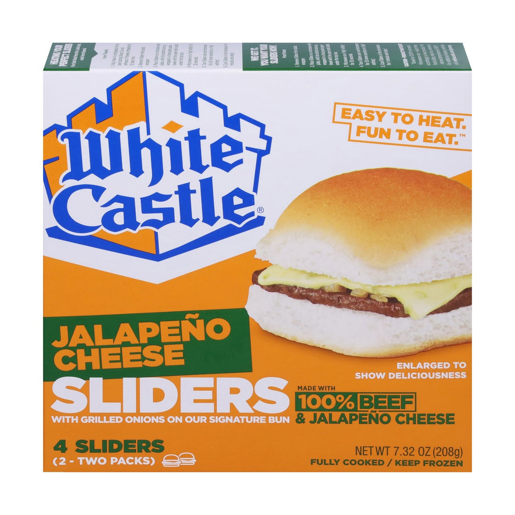White Castle Beef Jalapeno Cheese Sliders, 4-pc Pack.