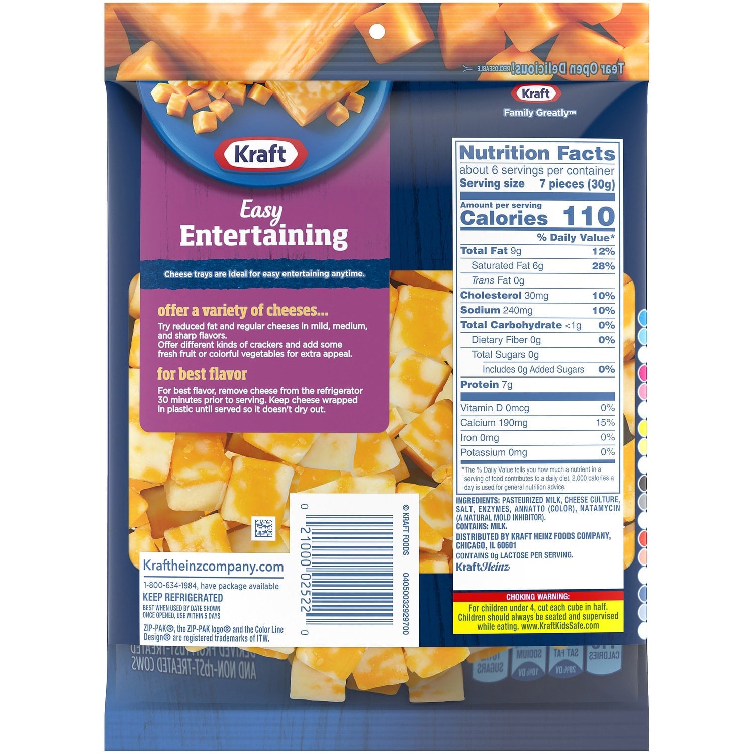 Kraft Colby Jack Marbled Cheese Cubes, 6.4-oz. Bag