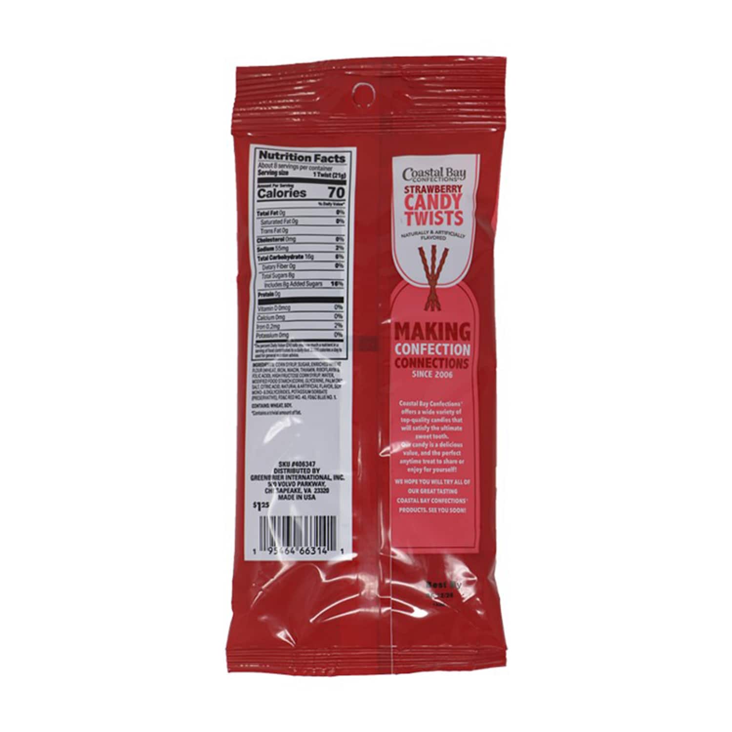 Coastal Bay Strawberry Candy Twists, 1-ct.