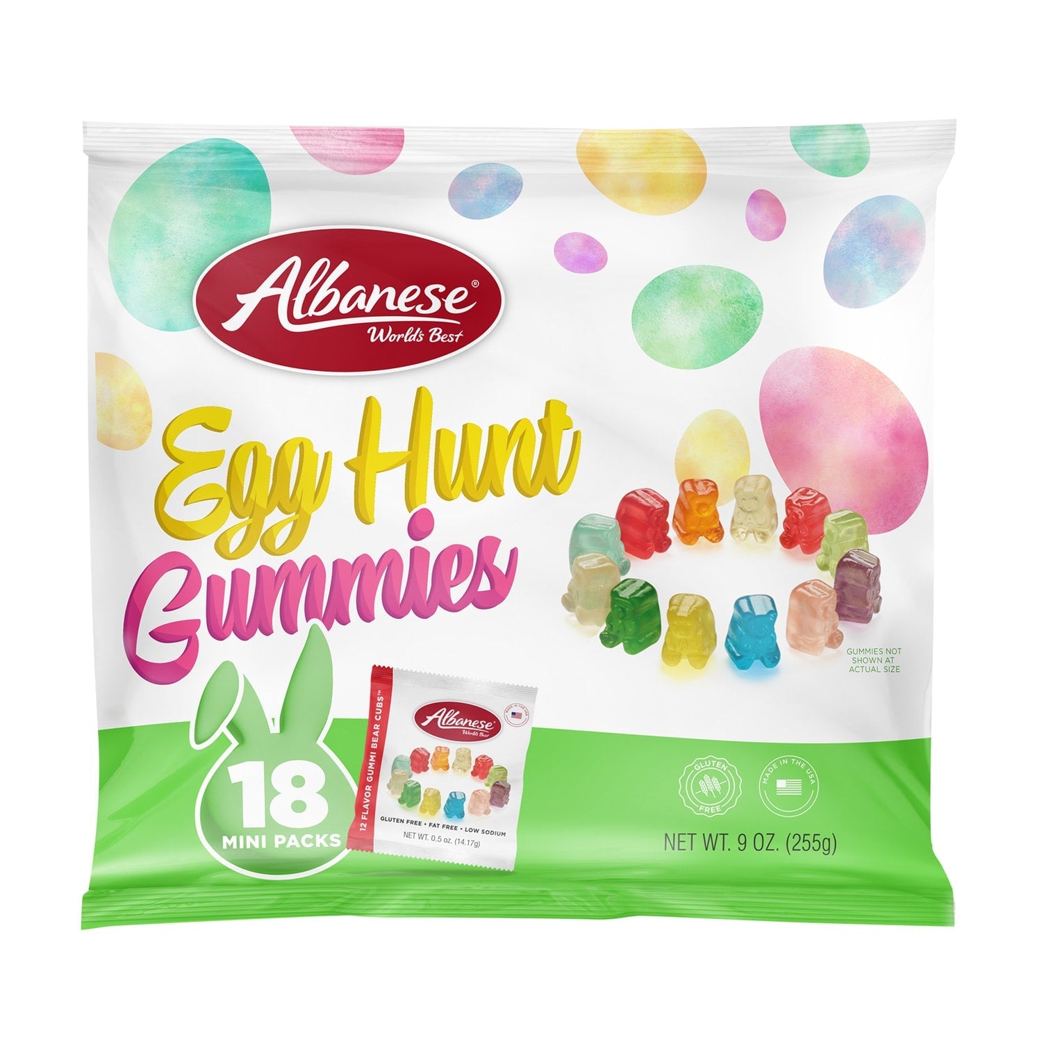Albanese Easter 12 Flavor Mini Gummi Bear Cubs, 18-pc Pack.