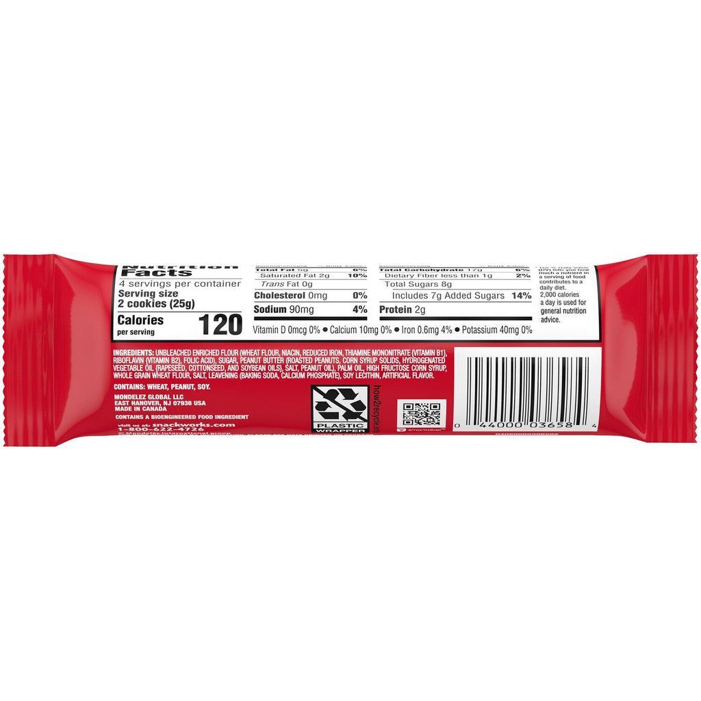 Nutter Butter Peanut Butter Sandwich Cookies, King Size, 3.5 oz