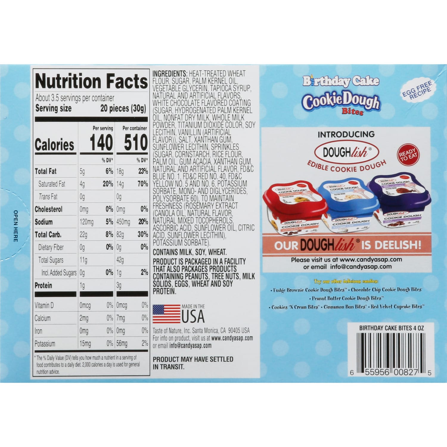 Birthday Cake Cookie Dough Bites With Sprinkles, 1-ct.