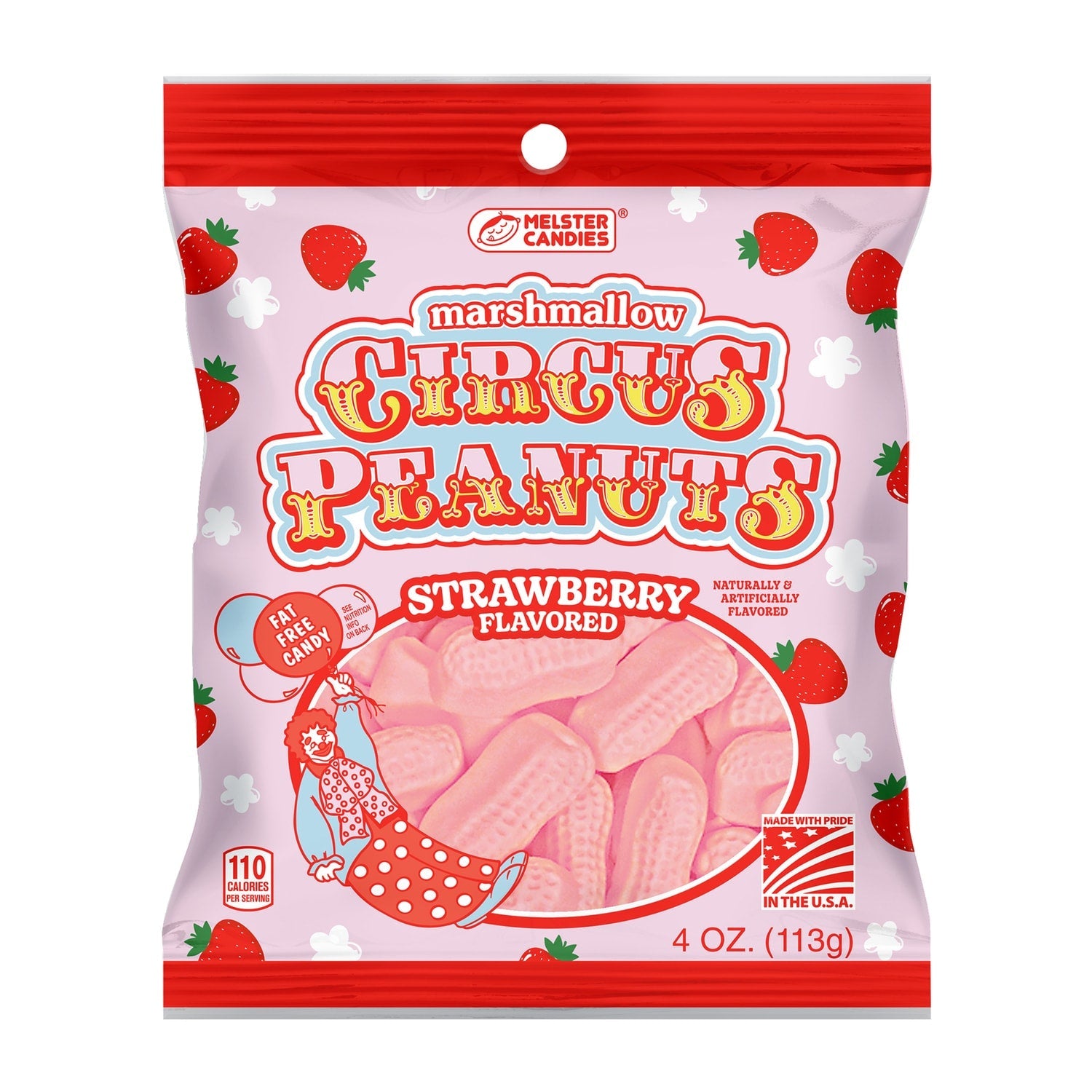 Melster Candies Strawberry-Flavored Marshmallow Circus Peanuts, 1-ct.