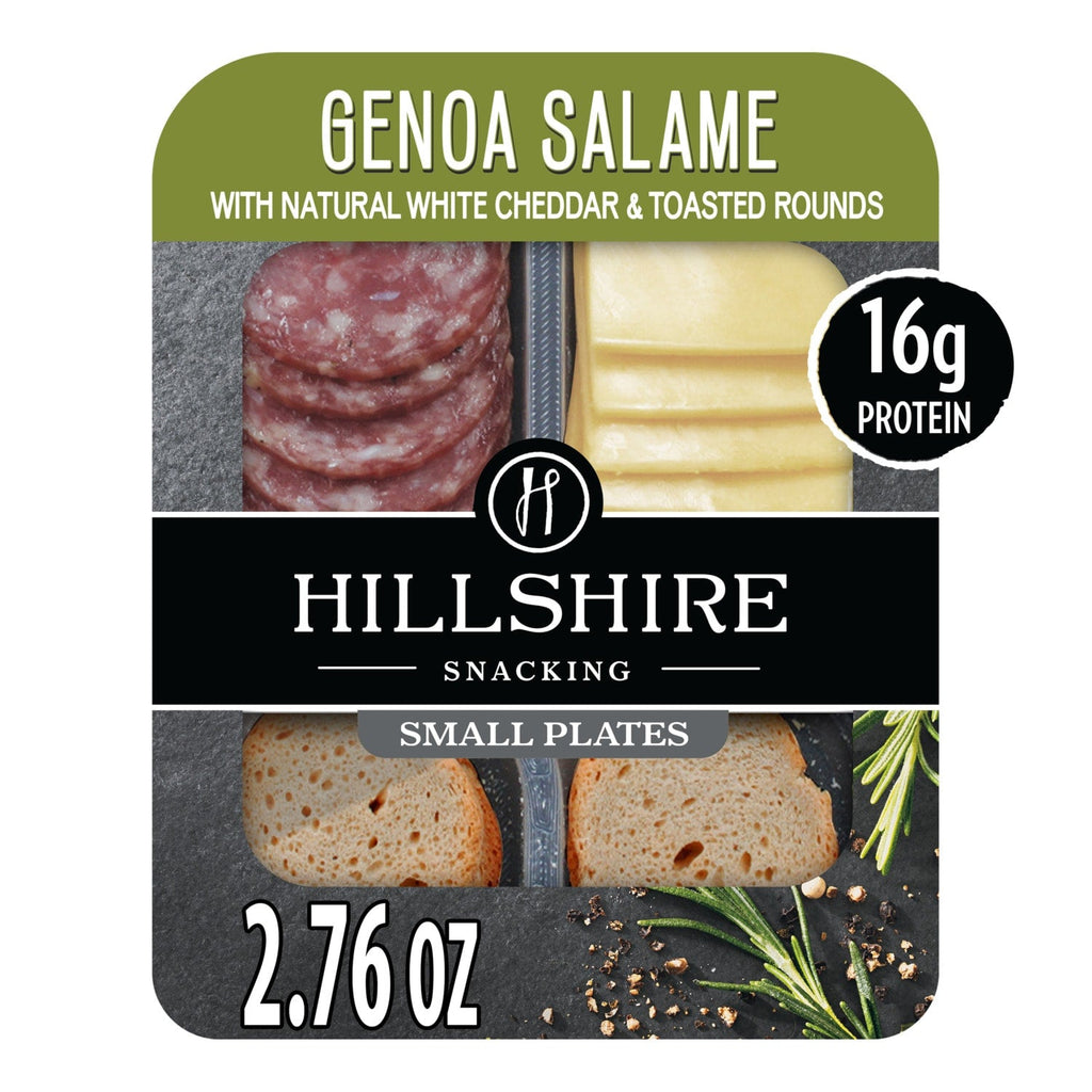 Hillshire Snacking Genoa Salami Deli Lunch Meat and White Cheddar Cheese Snacking Small Plates, 2.76 oz.
