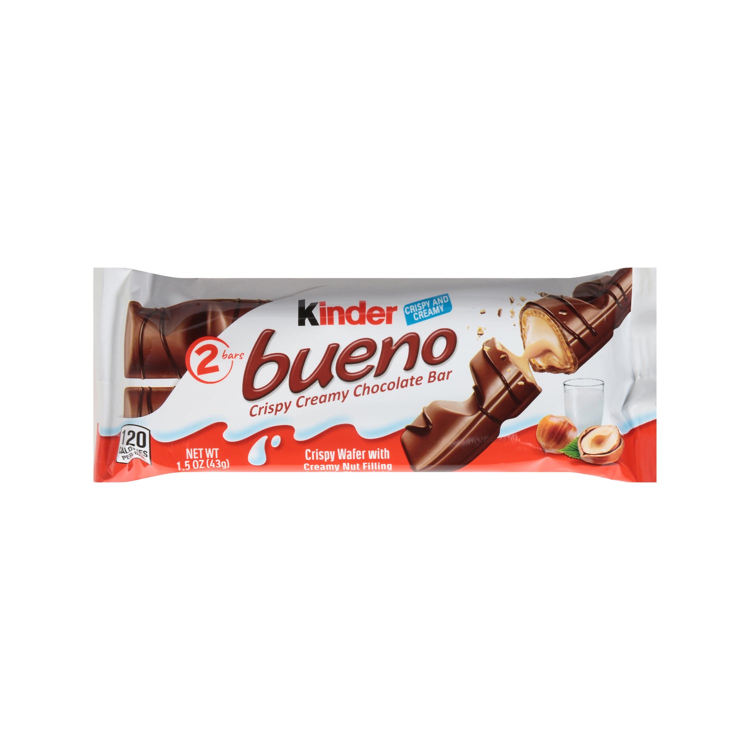 Kinder Bueno Crispy Creamy Chocolate Bar, 2-pc Pack.