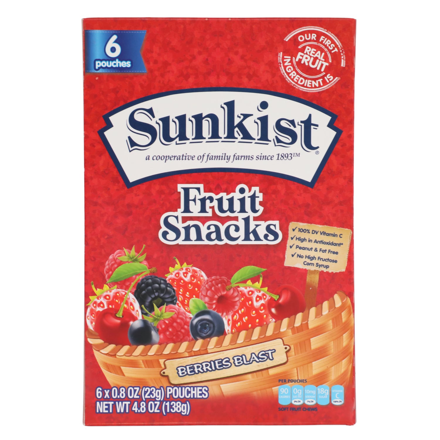 Sunkist Fruit Snacks, 6-ct. 4.8 oz.