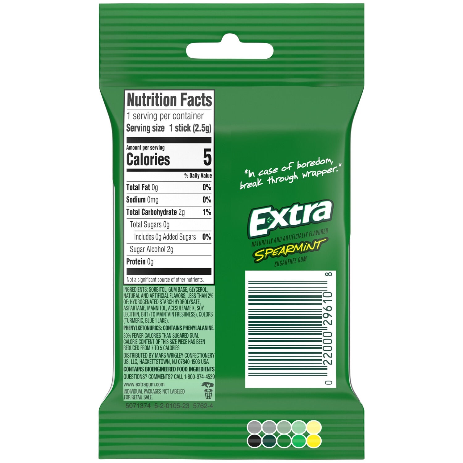 Wrigley's Extra Long Lasting Spearmint-Flavored Gum, 3-pc Pack