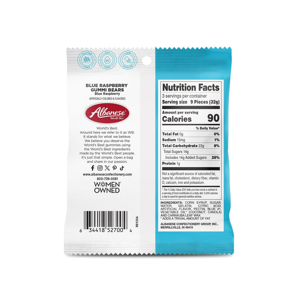 Albanese Blue Raspberry Gummi Bears, 1-ct.