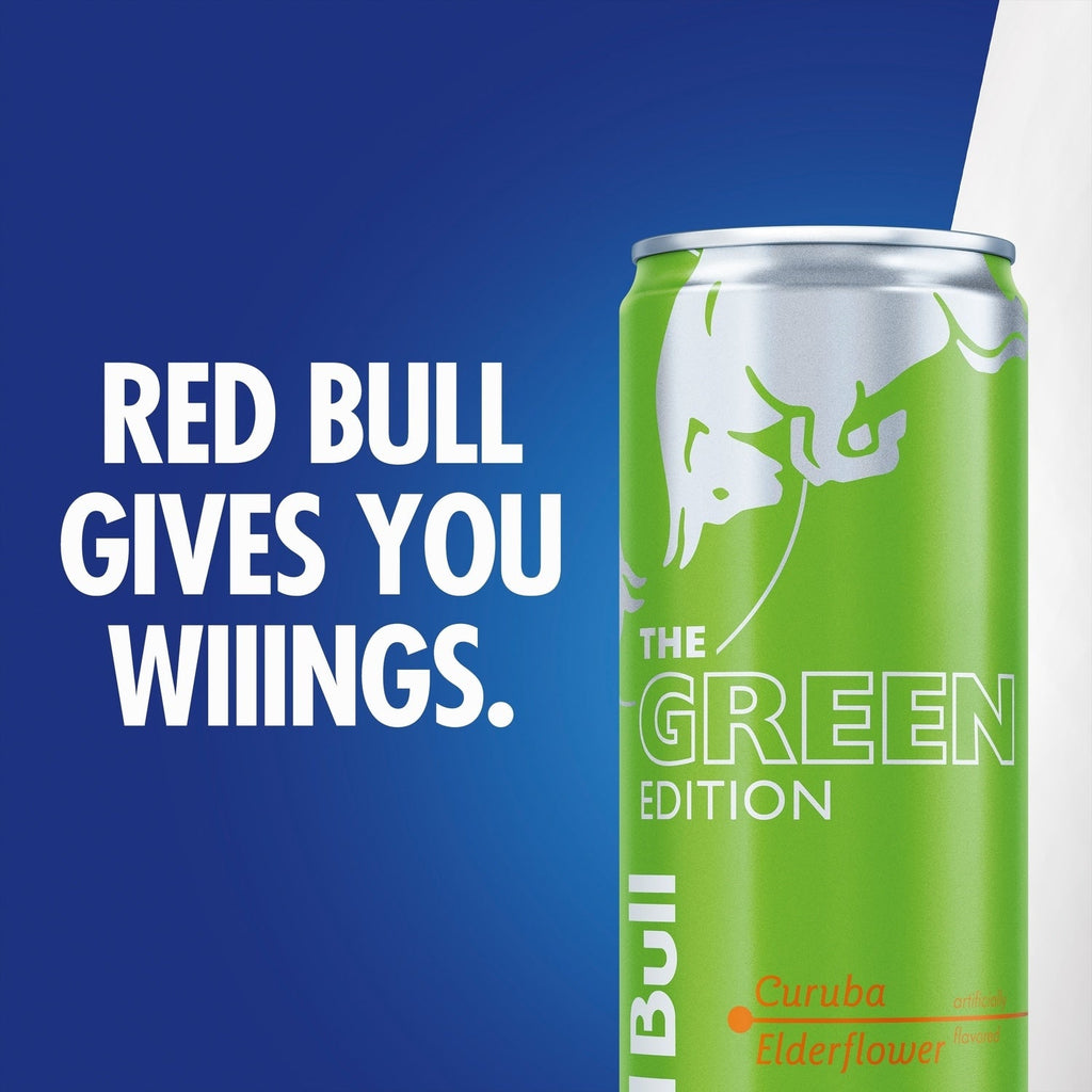 Red Bull Green Edition Energy Drink, Curuba Elderflower, 12 fl. oz. Can, 114mg Caffeine
