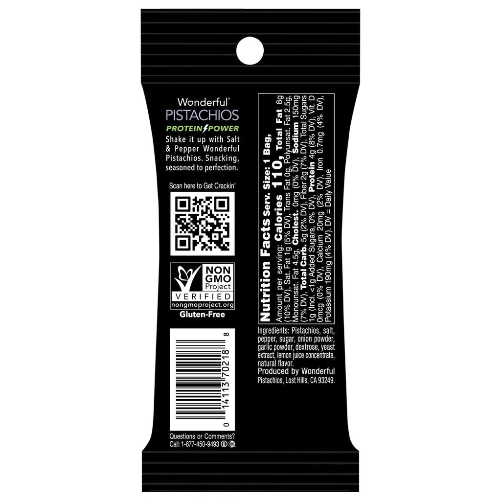 Wonderful Pistachios Salt &amp; Pepper Pistachios, 1.25-oz. Bags