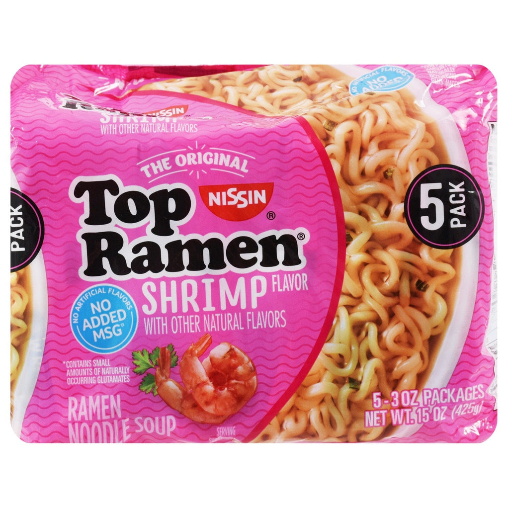 Nissin Top Ramen Shrimp-Flavored Noodle Soup, 5-ct. Packs