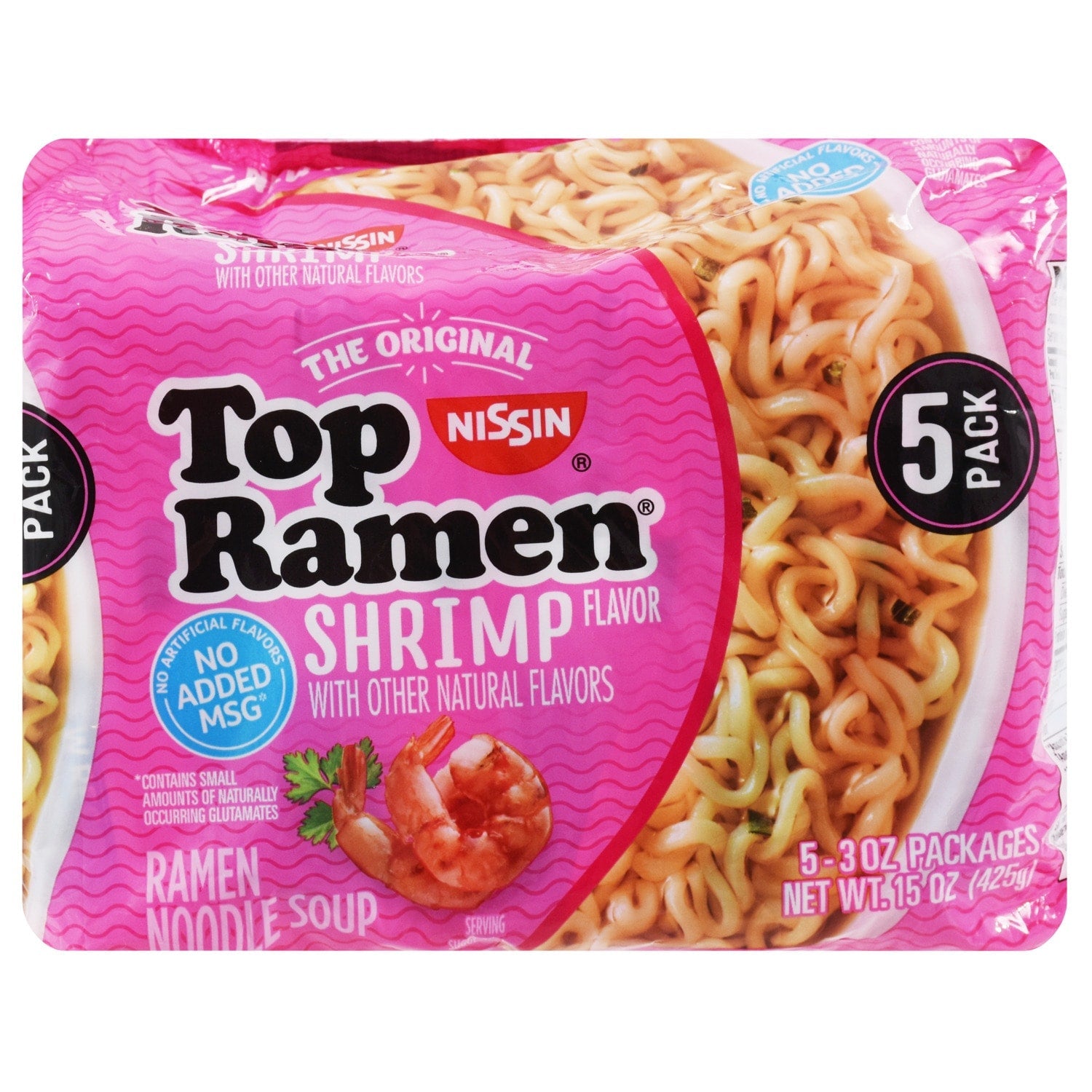 Nissin Top Ramen Shrimp-Flavored Noodle Soup, 5-ct. Packs