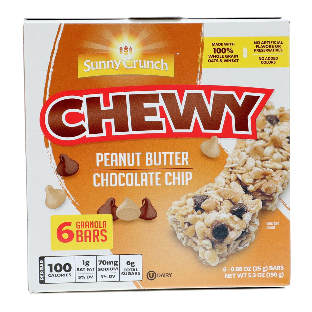 Chewy Peanut Butter Chocolate Chip Granola Bar, 6-pc Pack.