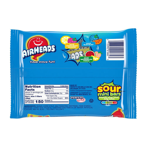 Airheads Sour Mini Bars, 3.6-oz. Boxes