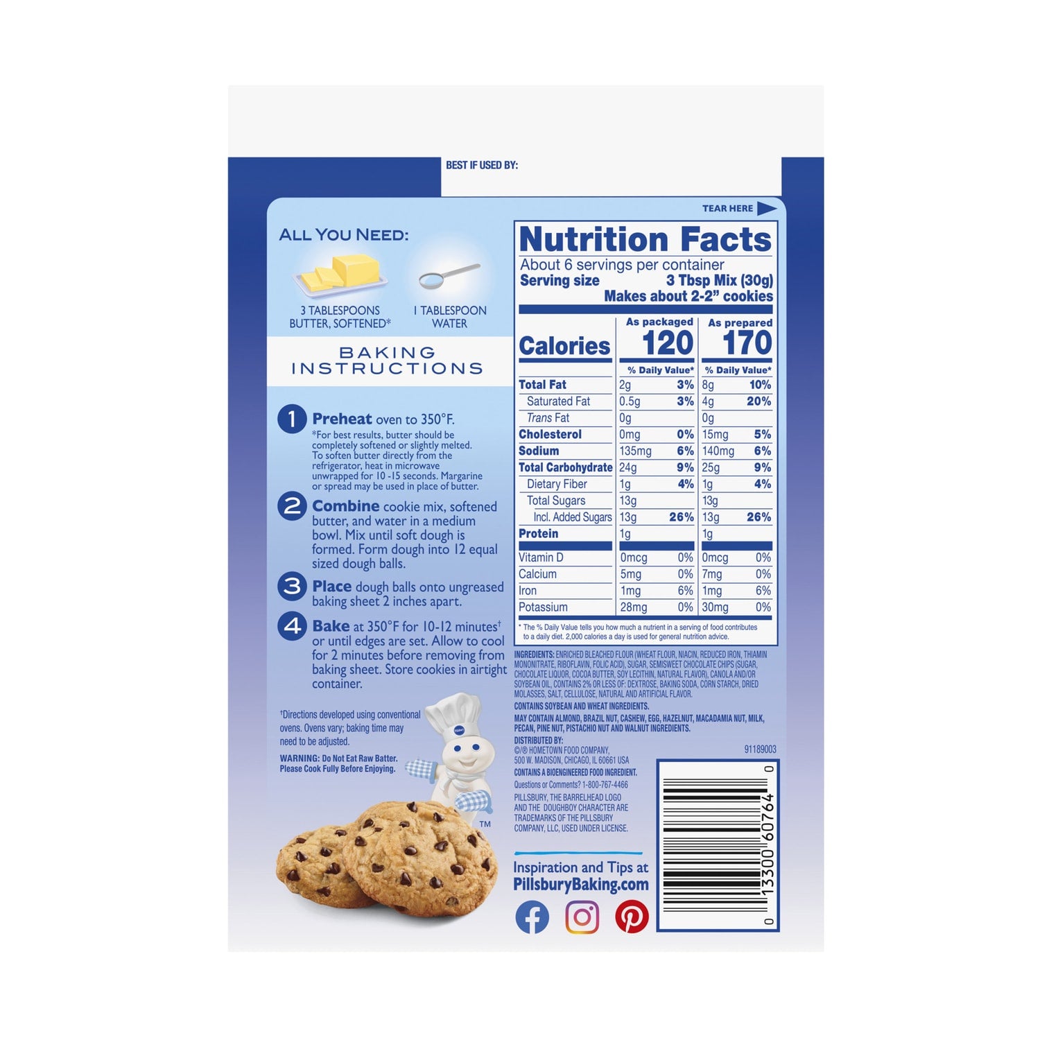 Pillsbury Traditional Chocolate Chip Cookie Mix, 1-ct.