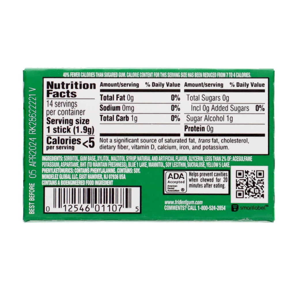 Trident Sugar Free Gum - Spearmint, 14-pc. Packs