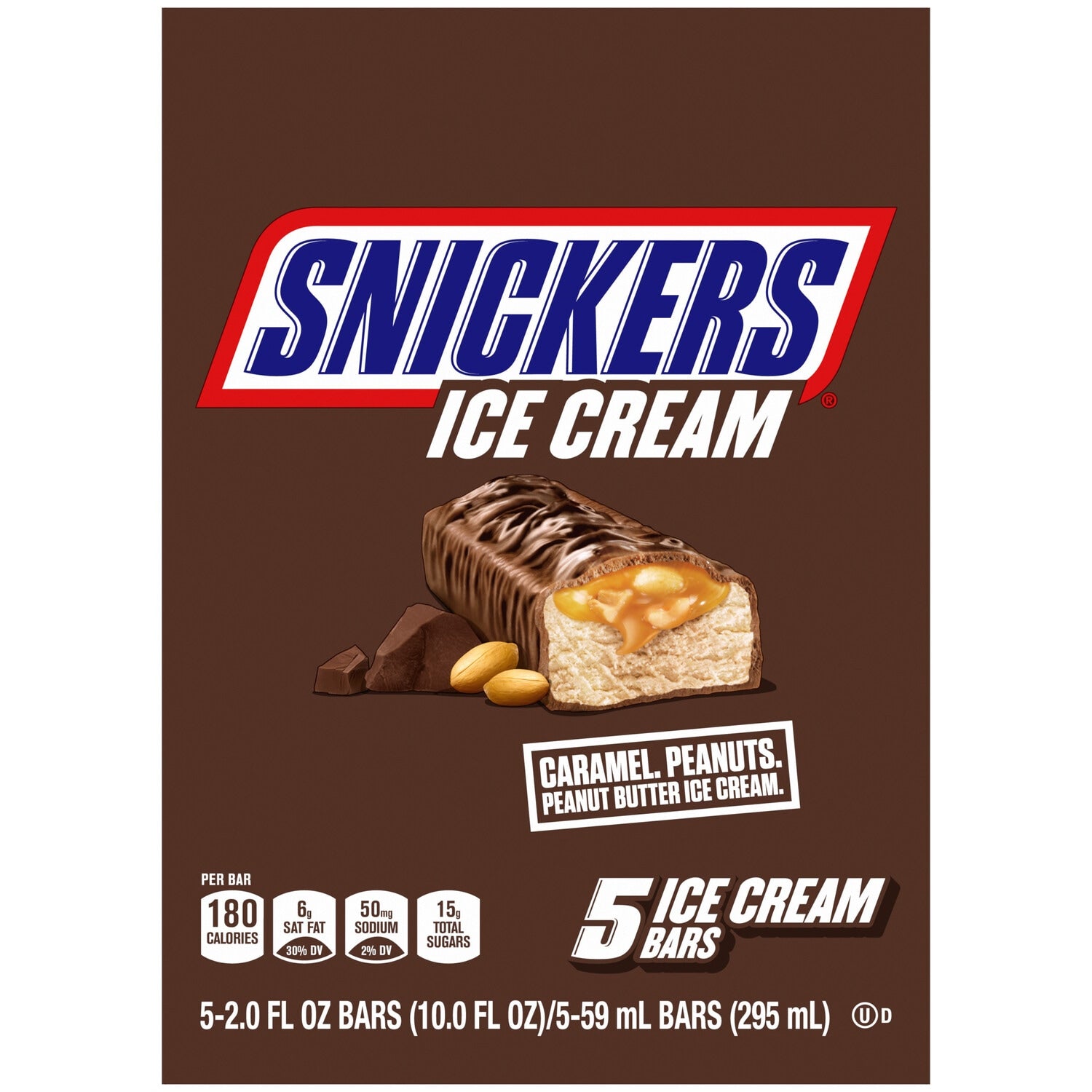 Snickers Peanut Butter Ice Cream, 5-pc Pack.