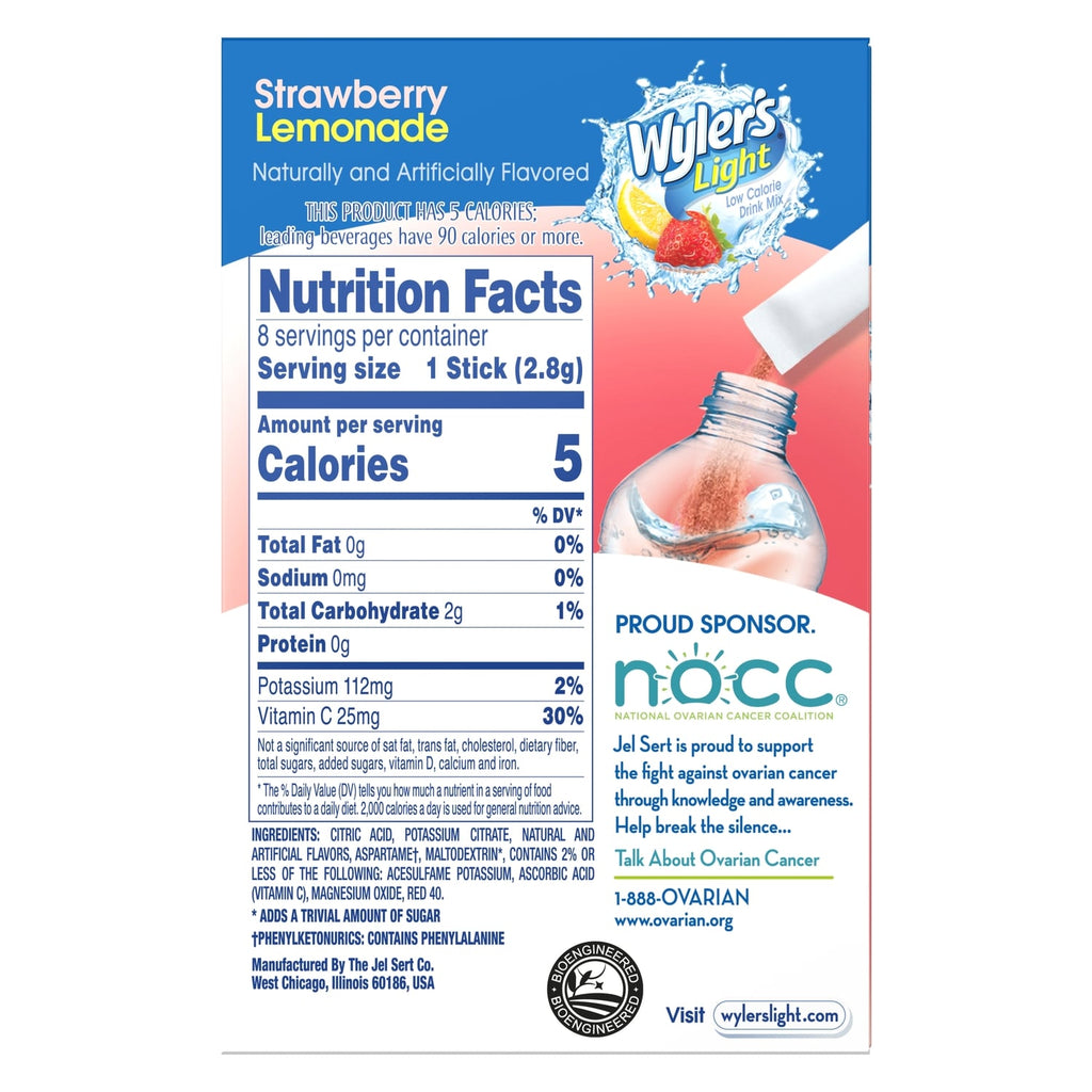 Wyler's Light Strawberry Lemonade Drink Mix, 8-pc Pack.
