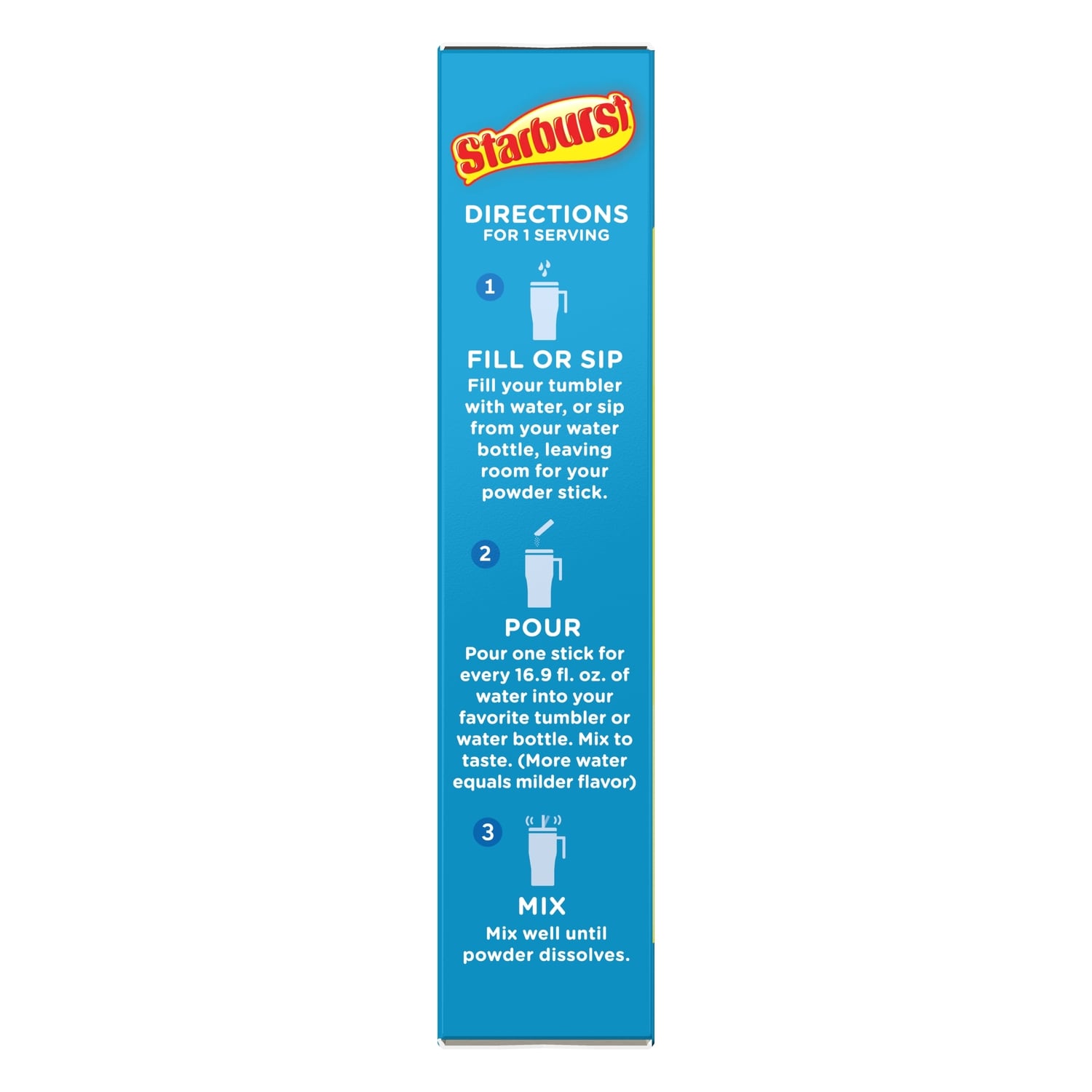 Starburst Blue Raspberry Zero Sugar Drink Mix, 6-pc Pack.