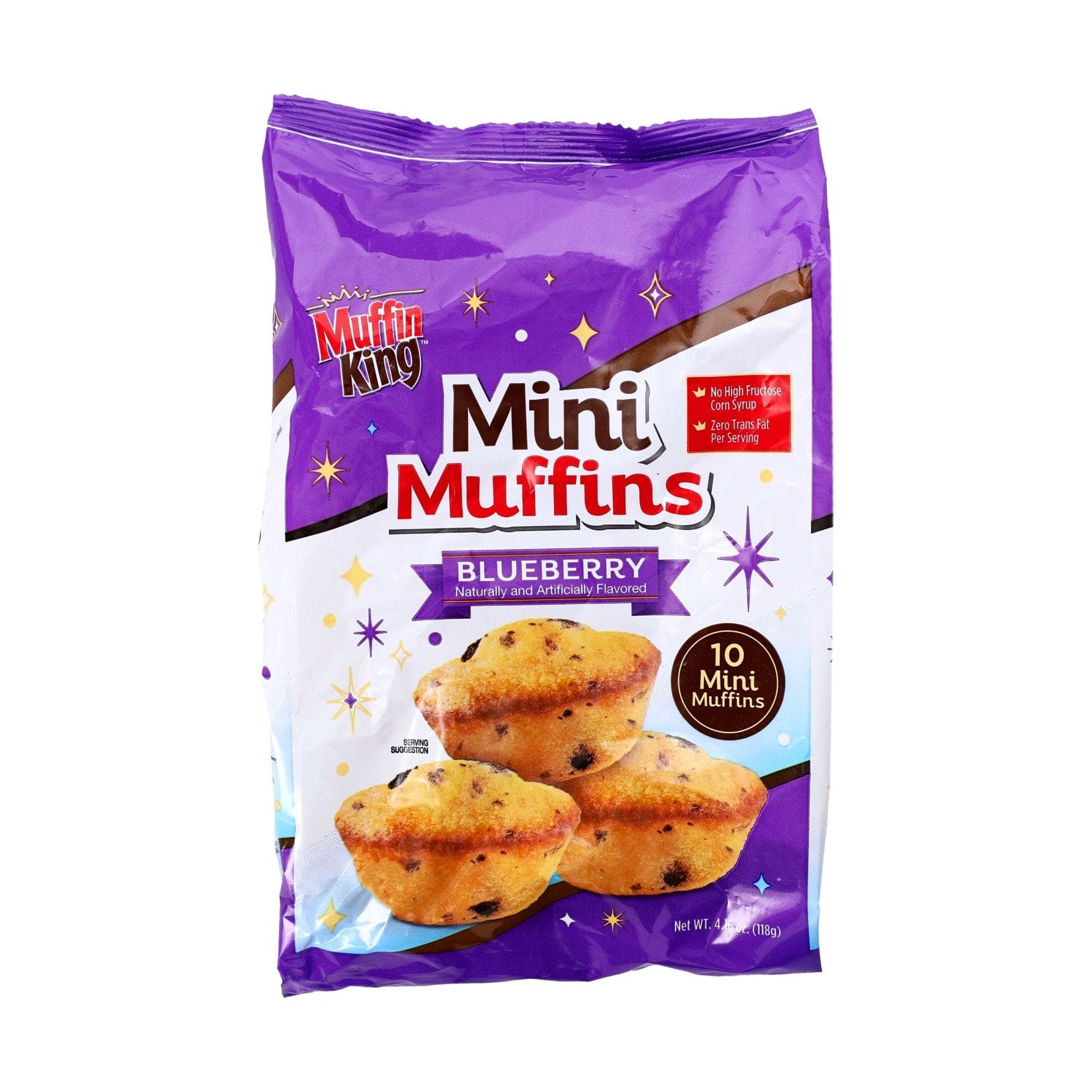 Muffin King Blueberry Mini Muffins, 10-pc Pack.