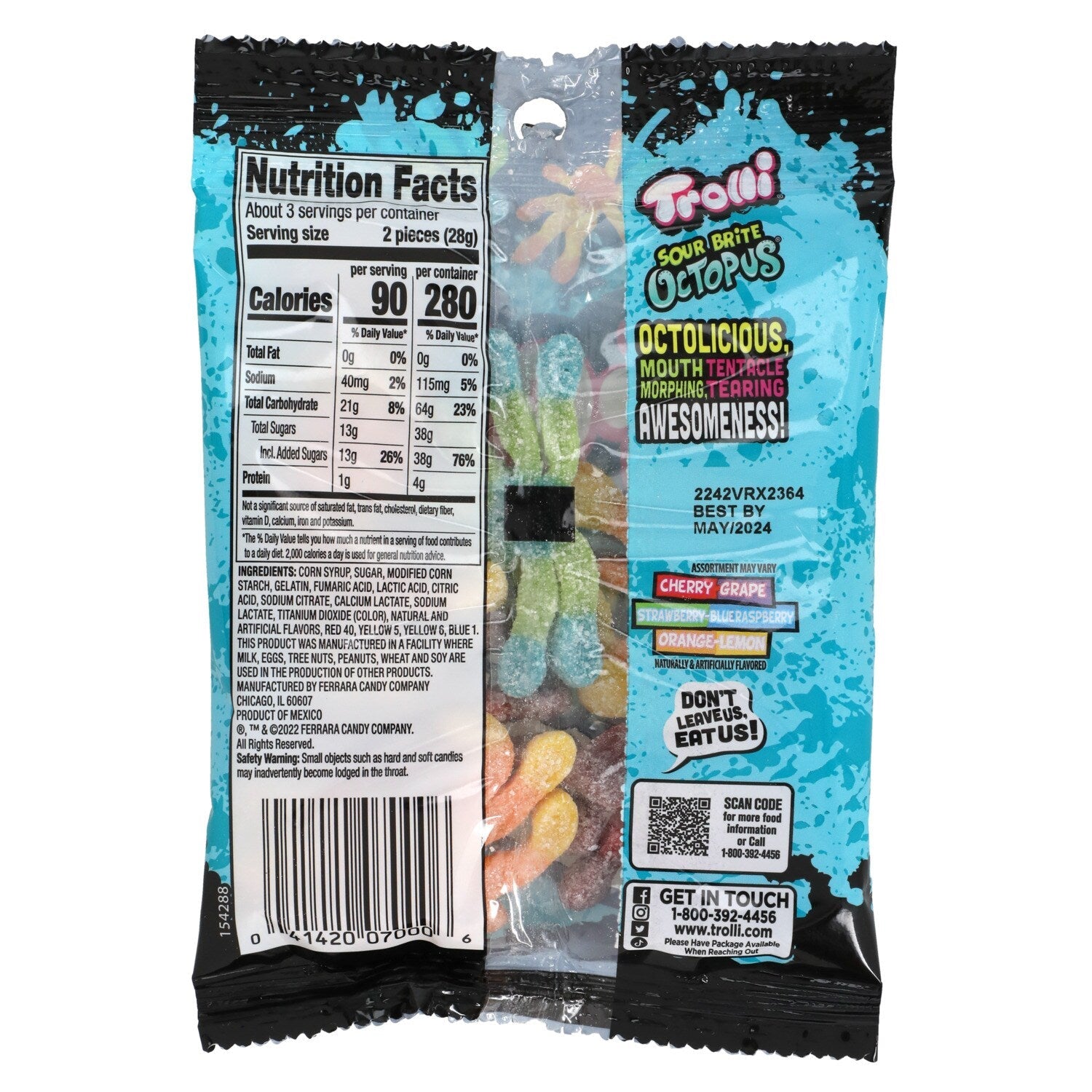 Trolli Sour Brite Octopus Gummies, 1-ct.