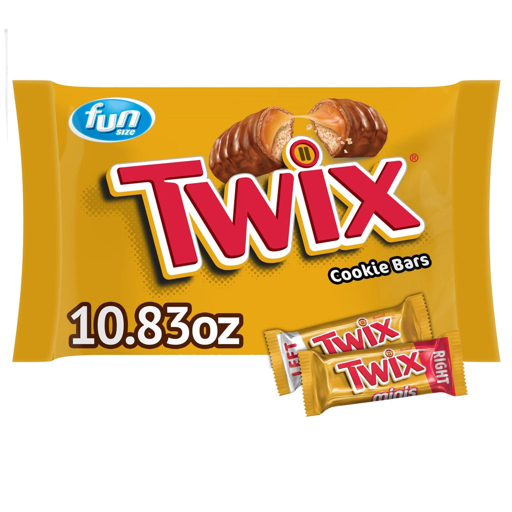 TWIX Fun Size Caramel Cookie Chocolate Bars - 10.83 oz Bulk Candy Bag
