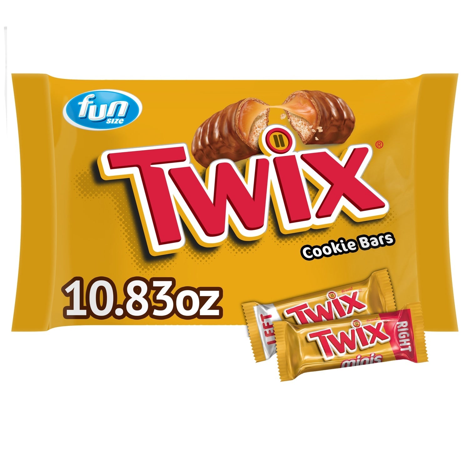 TWIX Fun Size Caramel Cookie Chocolate Bars - 10.83 oz Bulk Candy Bag